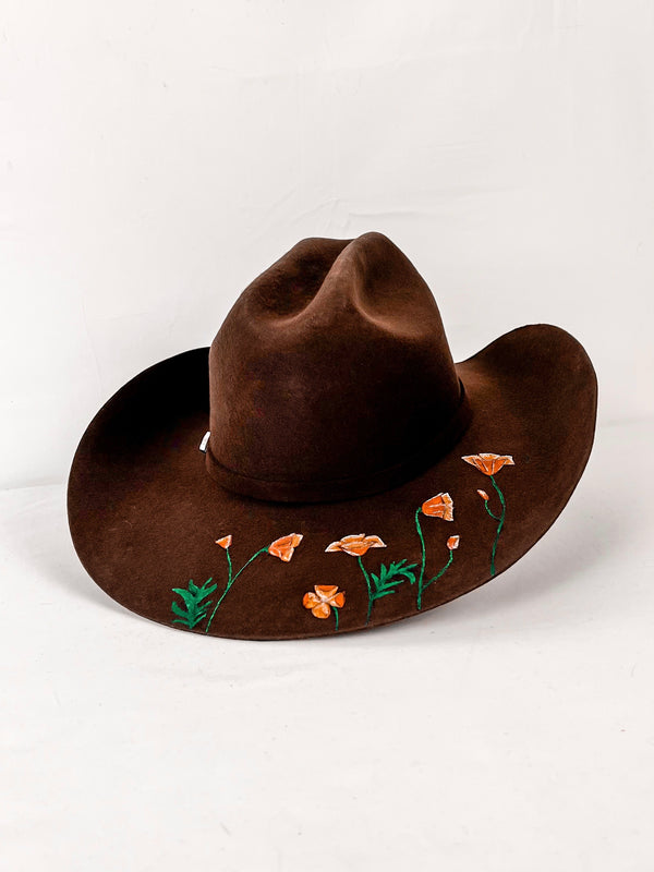 Chocolate California Poppy Hat, Medium
